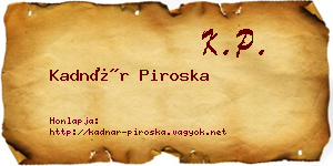Kadnár Piroska névjegykártya